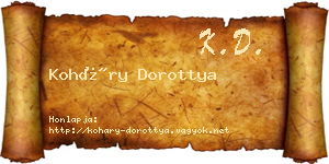 Koháry Dorottya névjegykártya